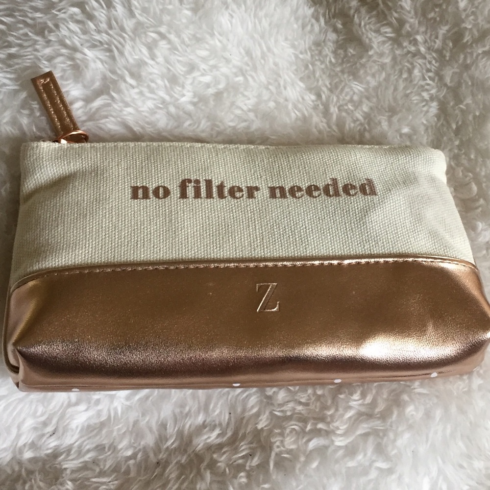 NWOT Zoella metallic canvas make up bag